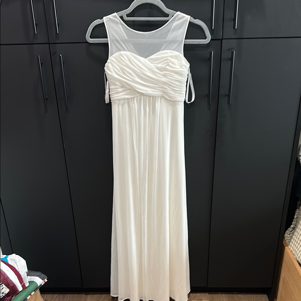 David's Bridal White Formal Dress